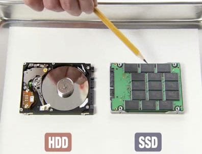 The difference between a hard drive and an SSD